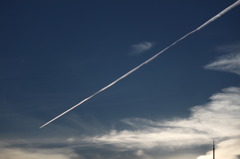飛行機で対角線