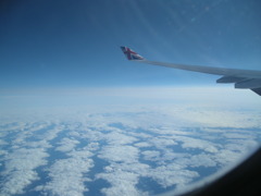 in the sky, view from airplane