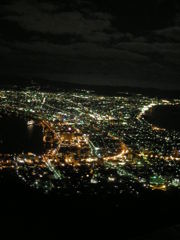 town lights at night from Hakodateyama
