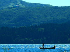 箱根湖尻湖にて