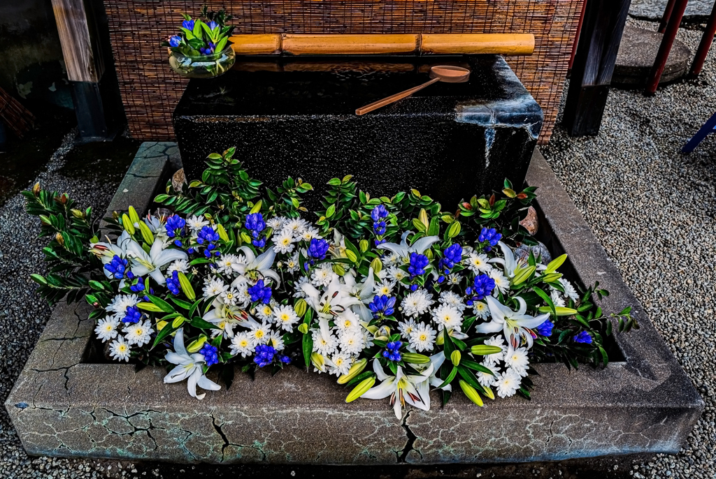 上尾御嶽神社 花手水