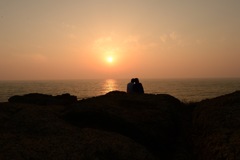夕焼けと恋人