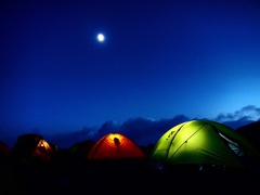 月夜のテント泊