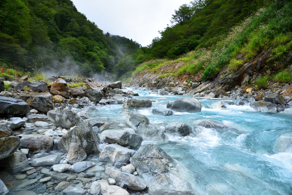 湯気立つ