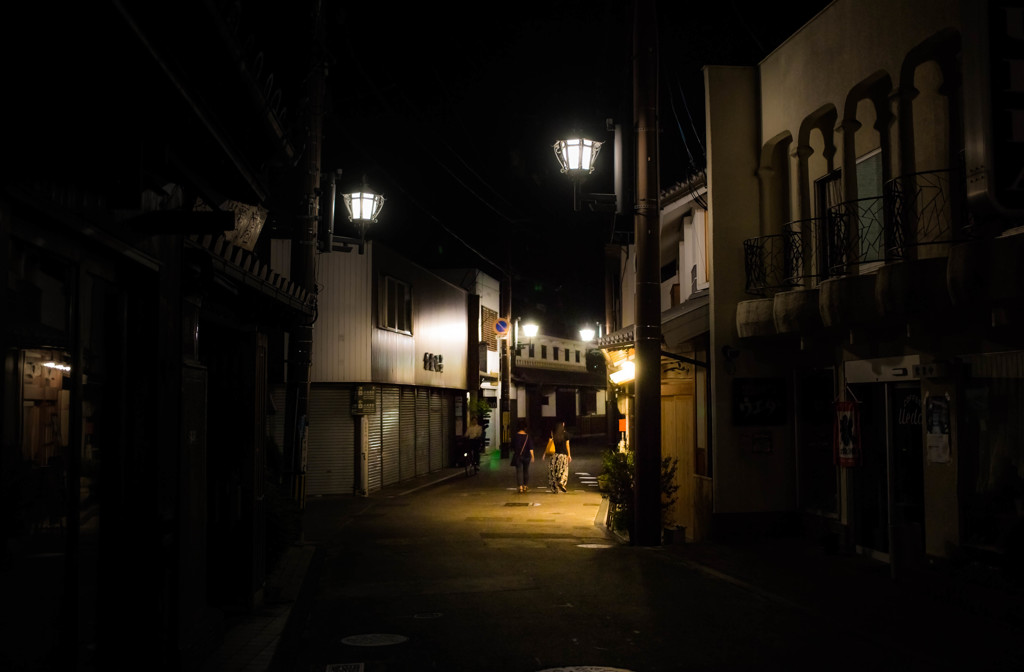 夜、町にて