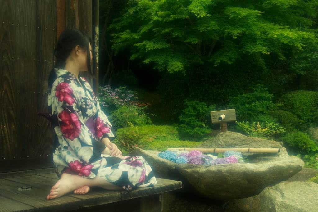 浴衣と紫陽花２