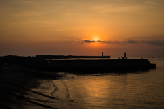 夕日