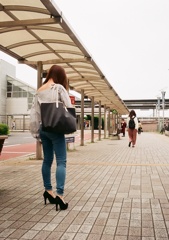 遠近法を学べるバス停