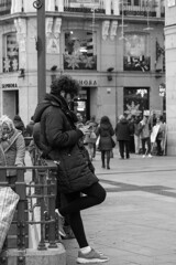 Metroの入り口で＠Madrid Nov.2019