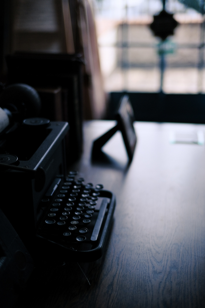 the wooden desk