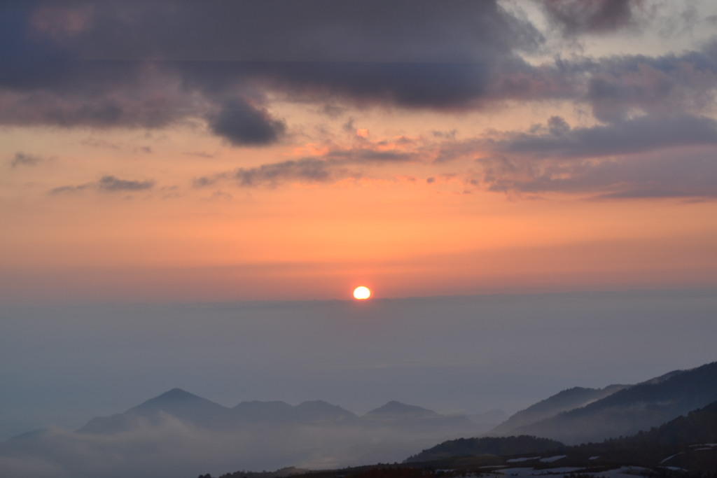 弥陀ヶ原の夕陽