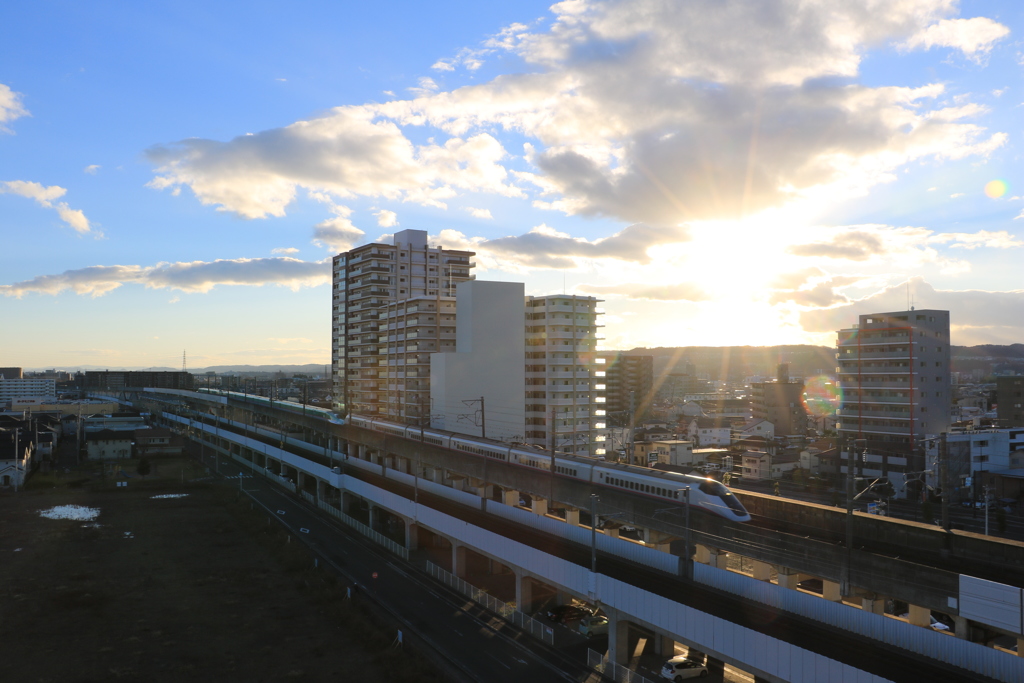 早めの夕日