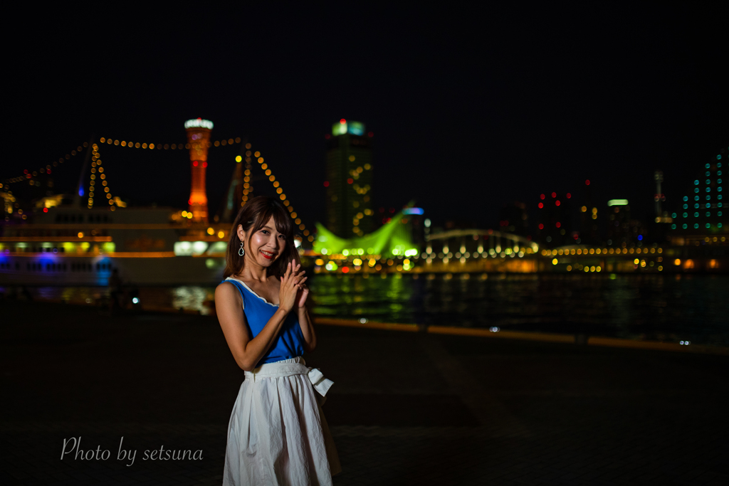 夜景ポートレート