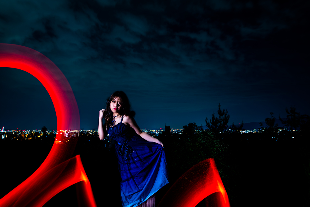 夜景ポートレート