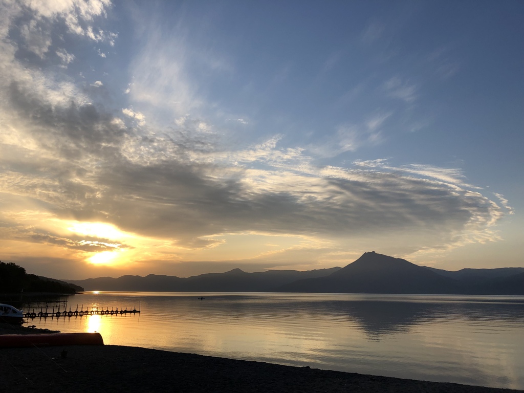 支笏湖の夕陽②