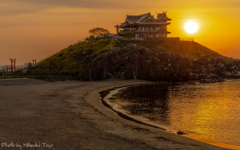 東北の春 夕景蕪島 ～うみニャン達の一日が終わる頃。～