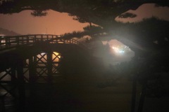 錦帯橋豪雨