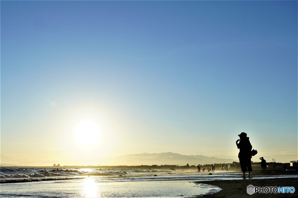 片瀬海岸にて