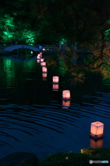 徳川園の夕涼み ⑥  ゆらめく灯り