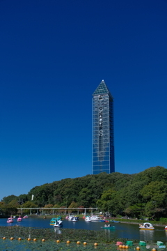 秋空と東山スカイタワー ①