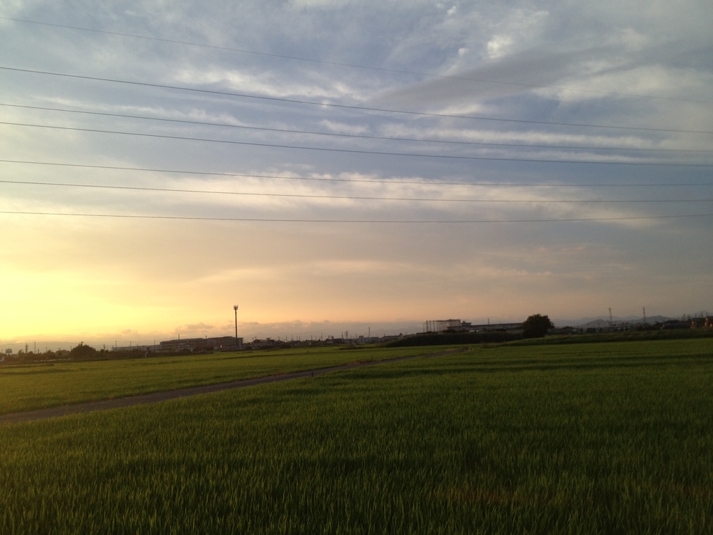 田園の夕焼け