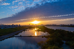 ワンドの夕日