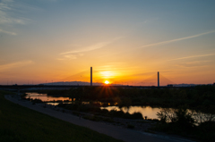 ワンドの夕日