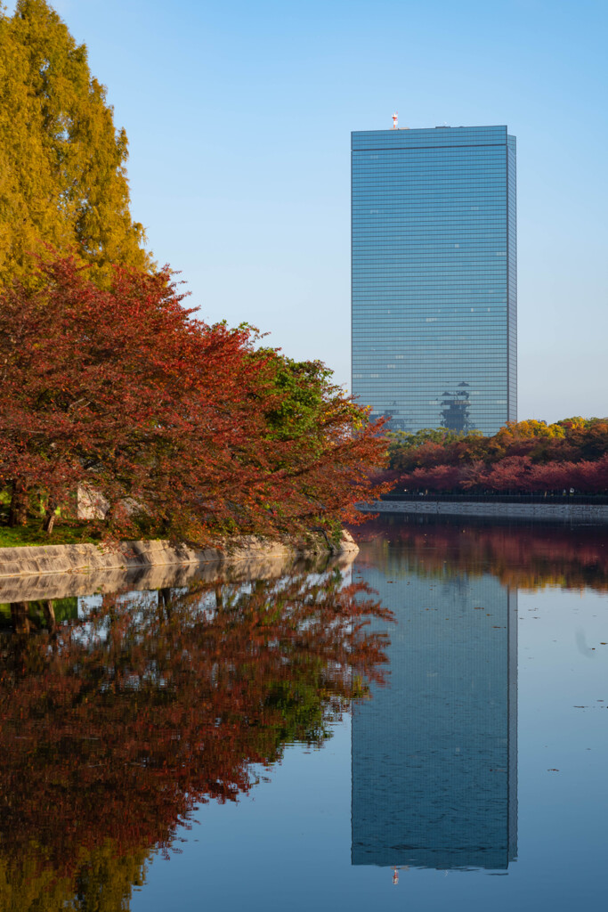 紅葉とクリスタルタワー