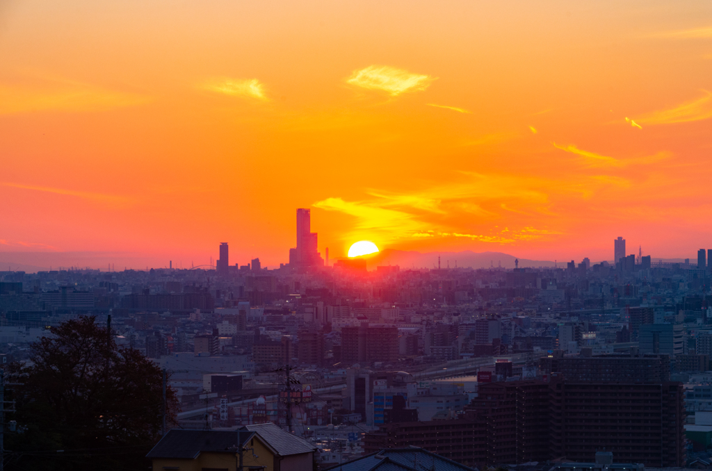 淡路島に沈む夕日