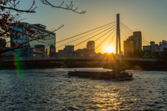 川崎橋の夕日