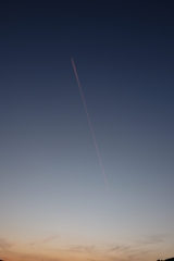 夕陽に染まる