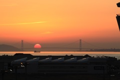 明石海峡大橋夕景（2018年3月）