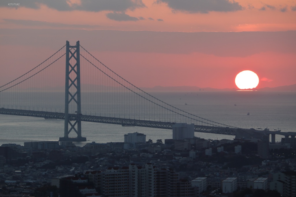 明石海峡夕景