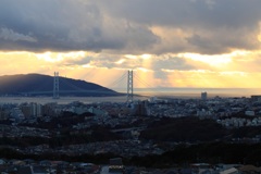 明石海峡大橋夕景（2017年1月）2