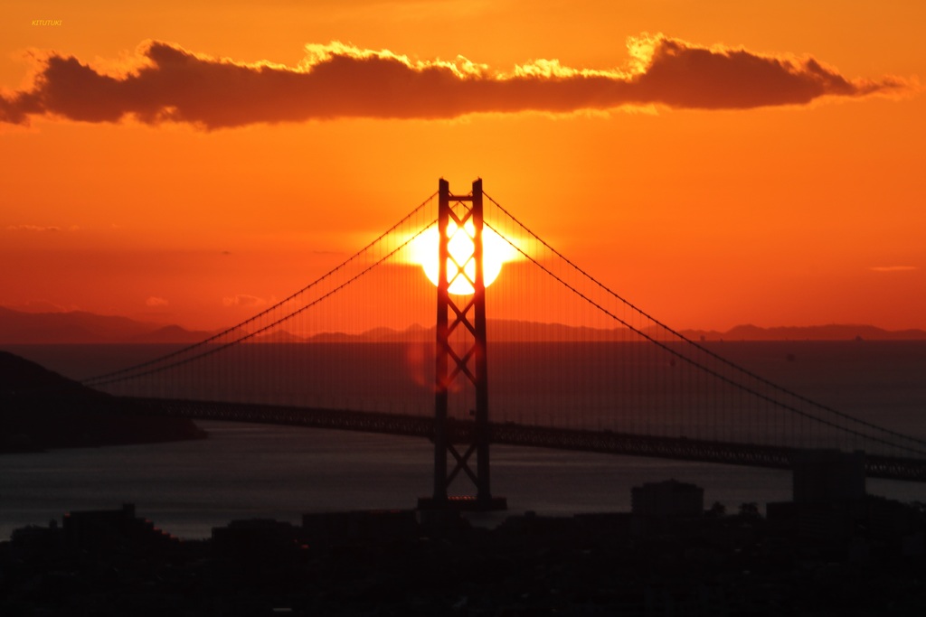 明石海峡大橋夕景（2020年1月）2