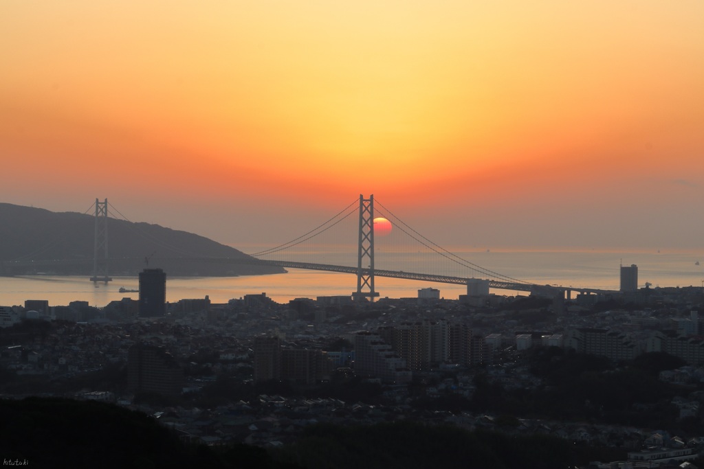 明石海峡大橋夕景（2026年1月）2