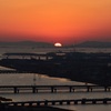 橋に沈む夕日