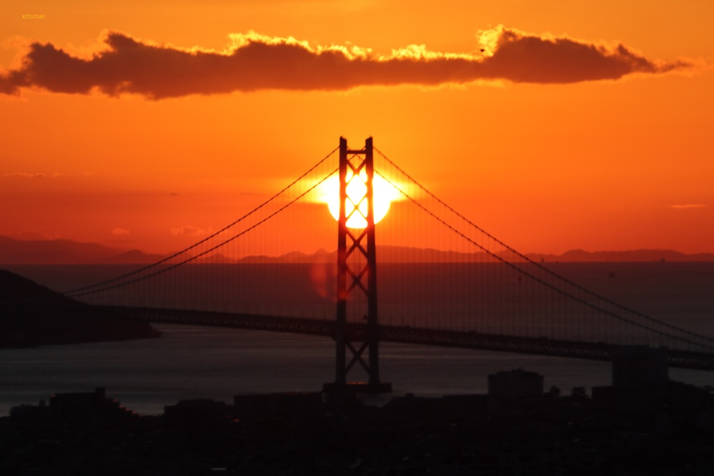 明石海峡大橋夕景（2020年1月）3