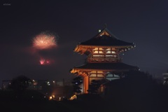 夜霧の花火