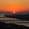 夕日と海峡大橋