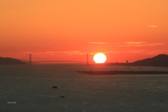 明石海峡大橋夕景（2018年9月）3