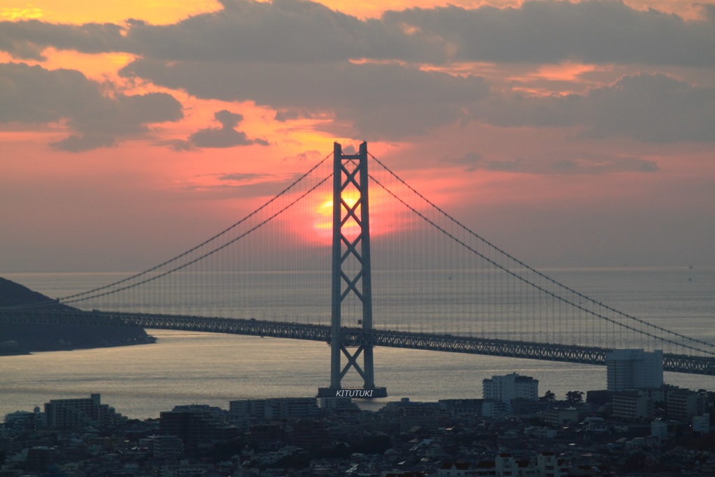 明石海峡大橋夕景（2017年11月）