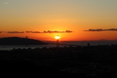 明石海峡大橋夕景（2020年1月）