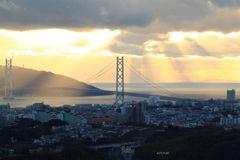 明石海峡大橋夕景（2017年1月）1