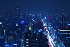 梅田　小雨　夜景