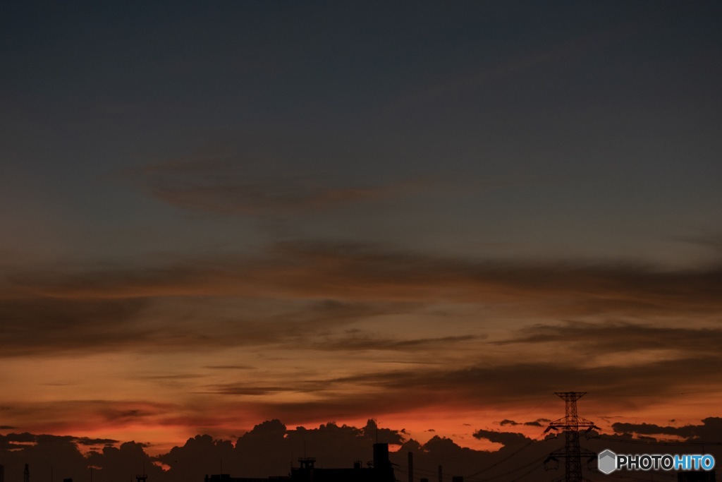 台風一過の夕焼け