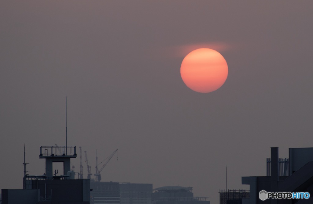 昨日の夕日