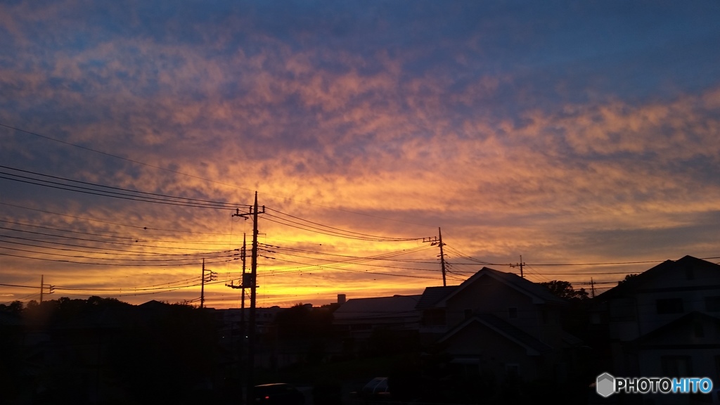 台風の来る前日前の夕日
