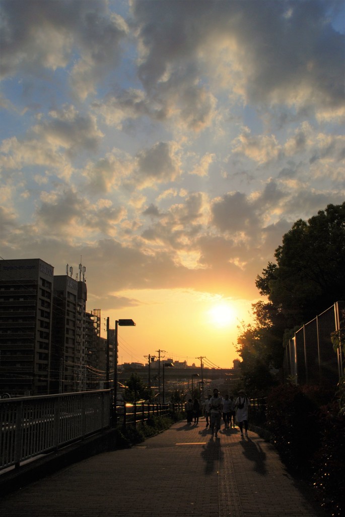 振り返れば夕景