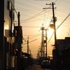夕焼けと鉄塔
